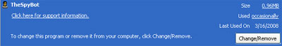 TheSpyBot in Add/Remove Programs
